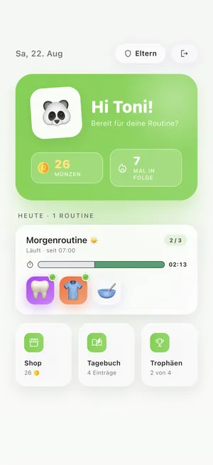 Ritualio: Die Heute-Ansicht des Kindes